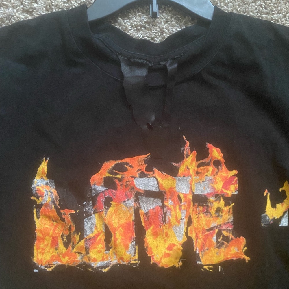 VLONE Black Tee with Flame Design - Picture 3 of 3